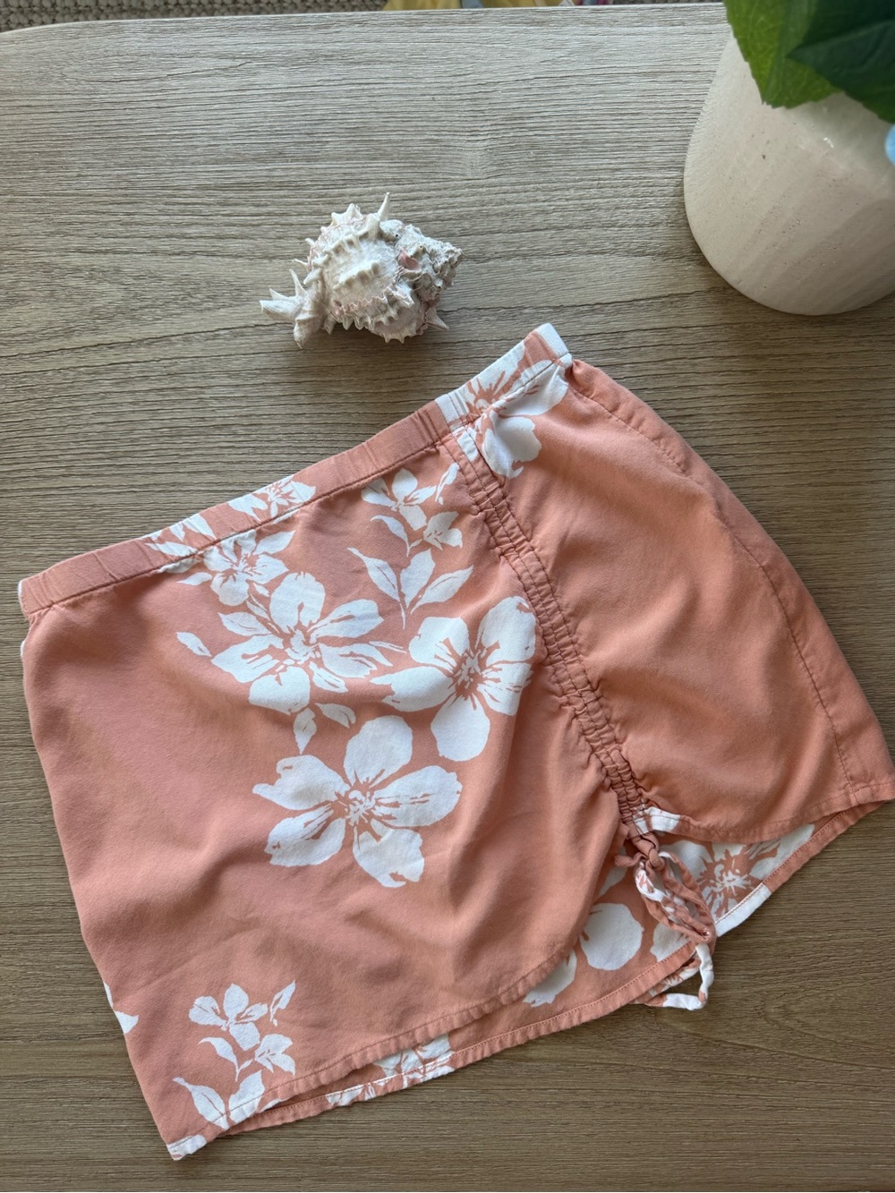 Volcom Women’s Peach Floral Drawstring Shorts